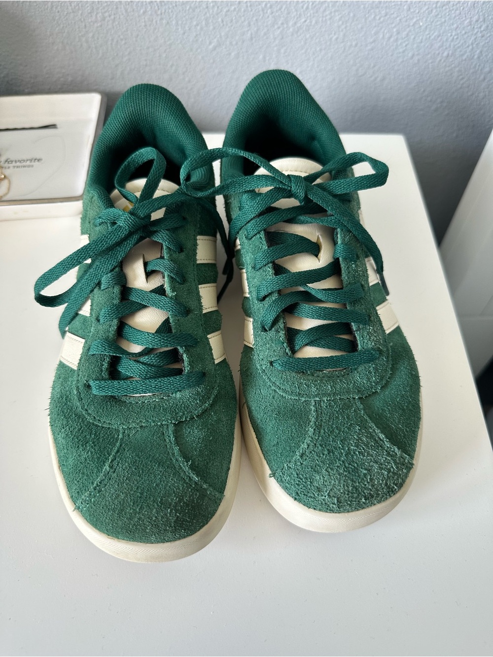 adidas Green Mesh Sneakers with Cream Trim